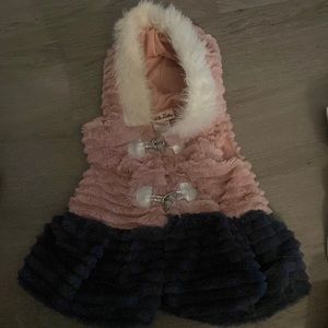 3-6month pink and blue hooded vest